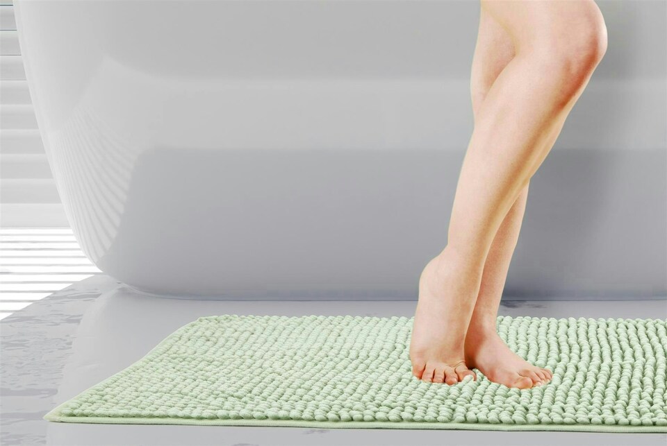 image 1 of Noodle Bath Mat Sage Green 45x75cm