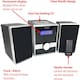 image 3 of Mini HiFi System CD Player For Home With Speakers - CD Micro System Mains Operated with FM Radio, Clock Radio Alarm, Snooze & Sleep, AUX IN, Remote Control