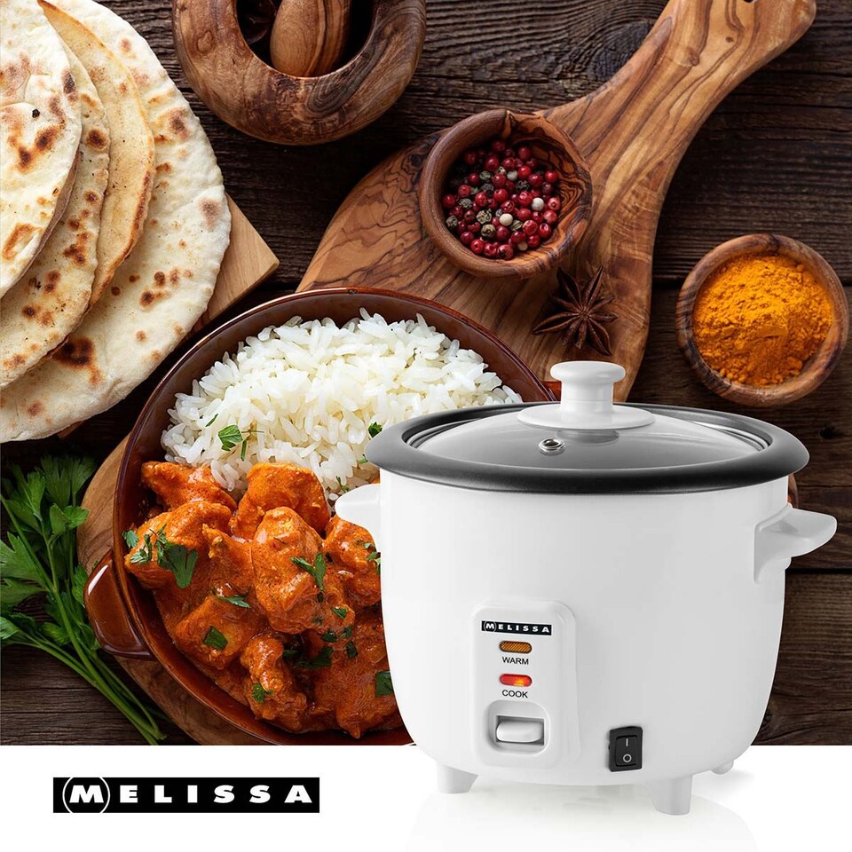 image 1 of MELISSA 300W Rice Cooker & Steamer Keep Warm 3 in 1 Function Automatic Steam Vegetables 0.6L - White