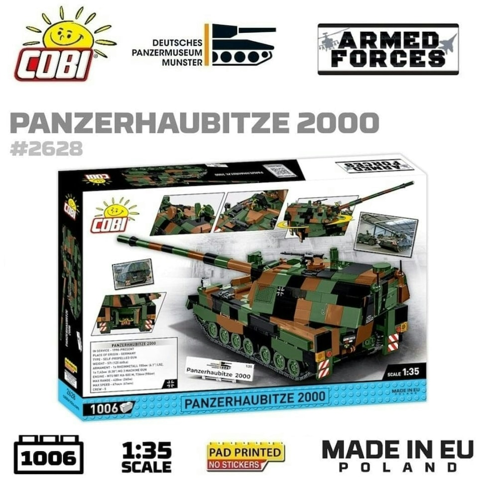 image 1 of Panzerhaubitze 2000 brick tank model - COBI 2628 - 1006 bricks