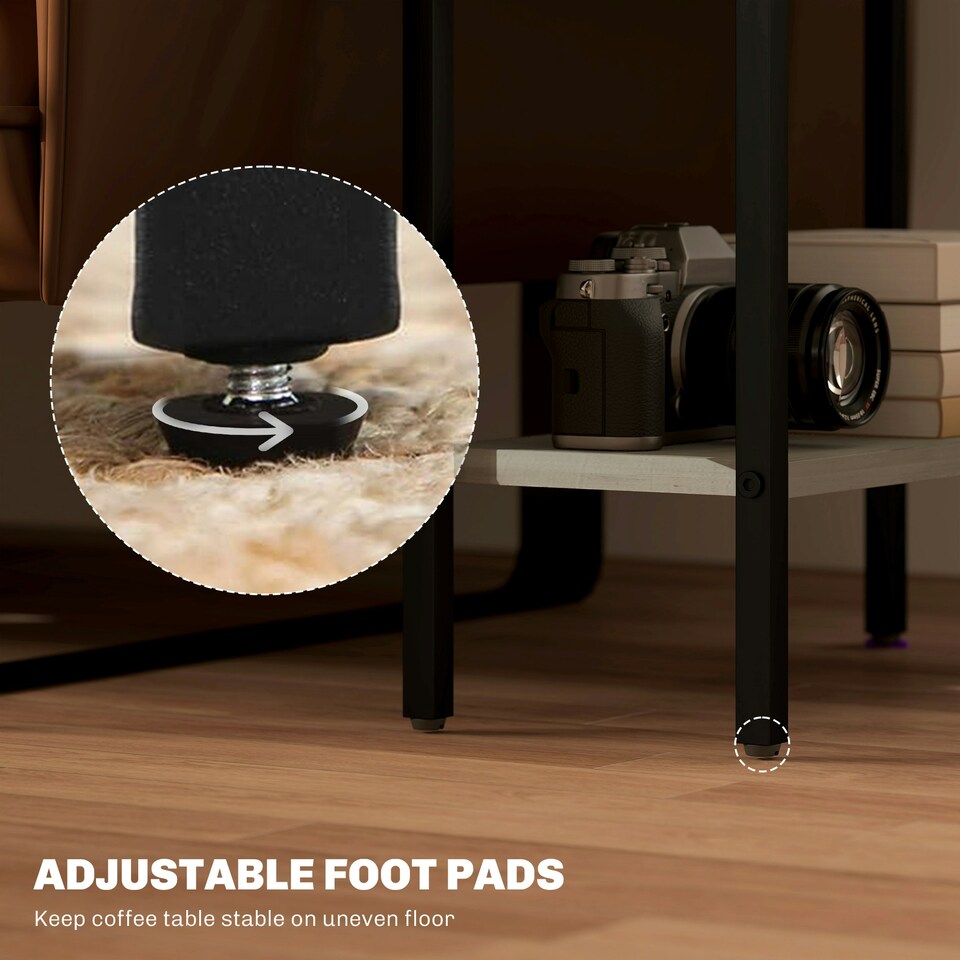image 1 of HOMCOM Side Table with Storage, Small Table for Living Room, Bedroom Grey