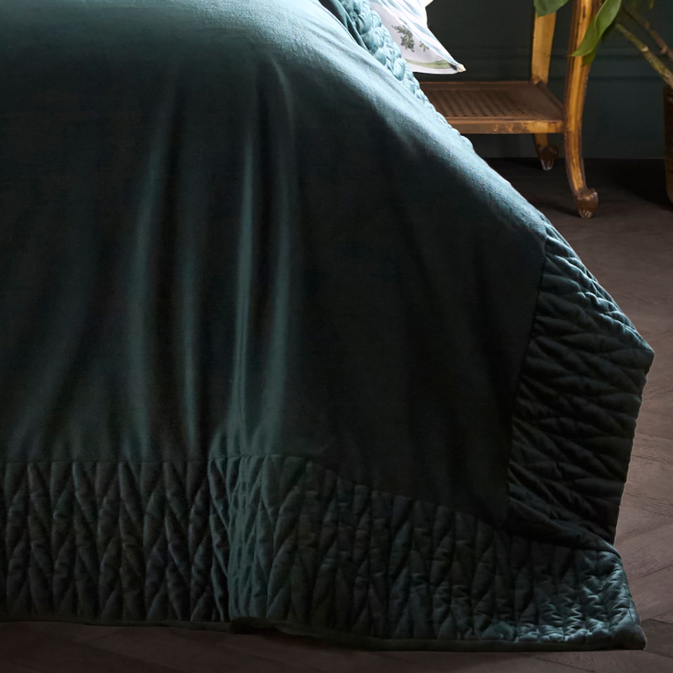 image 1 of Laurence Llewelyn-Bowen Siena Bedspread Bottle Green