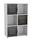 image 1 of 6-Cube Shelving Unit With Metal Doors | White | White & Black | 1