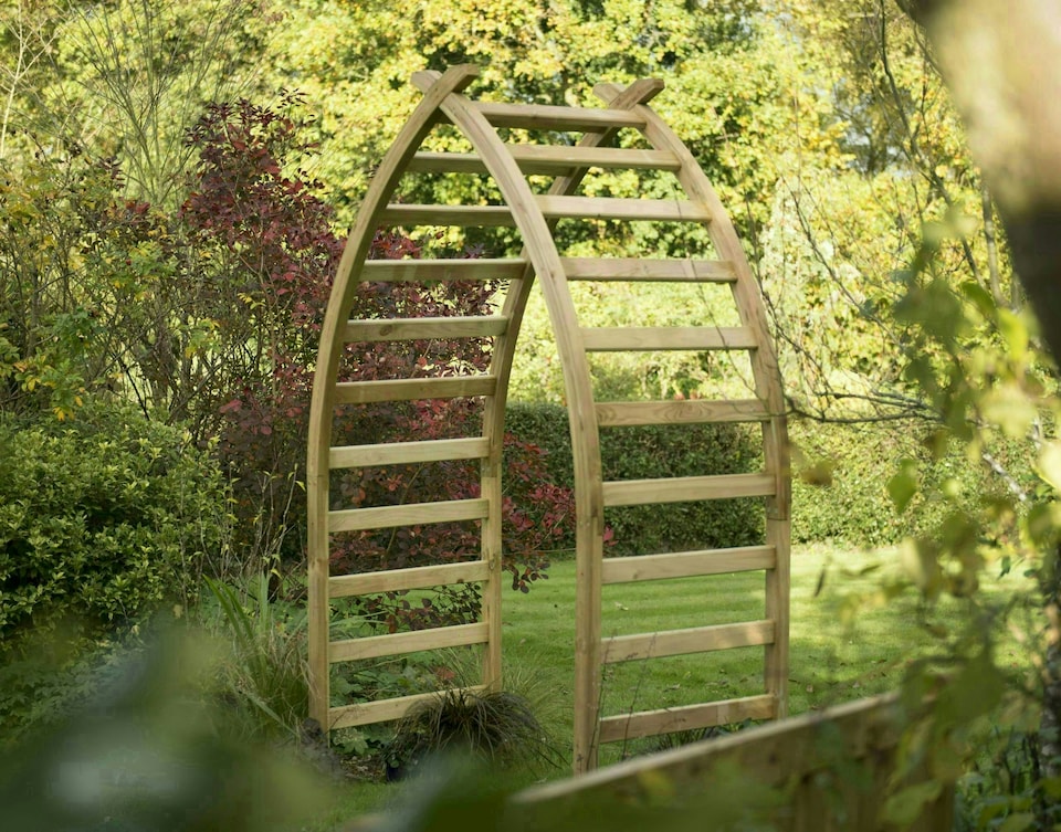 image 1 of Forest Garden Whitby Curved Wooden Garden Arch