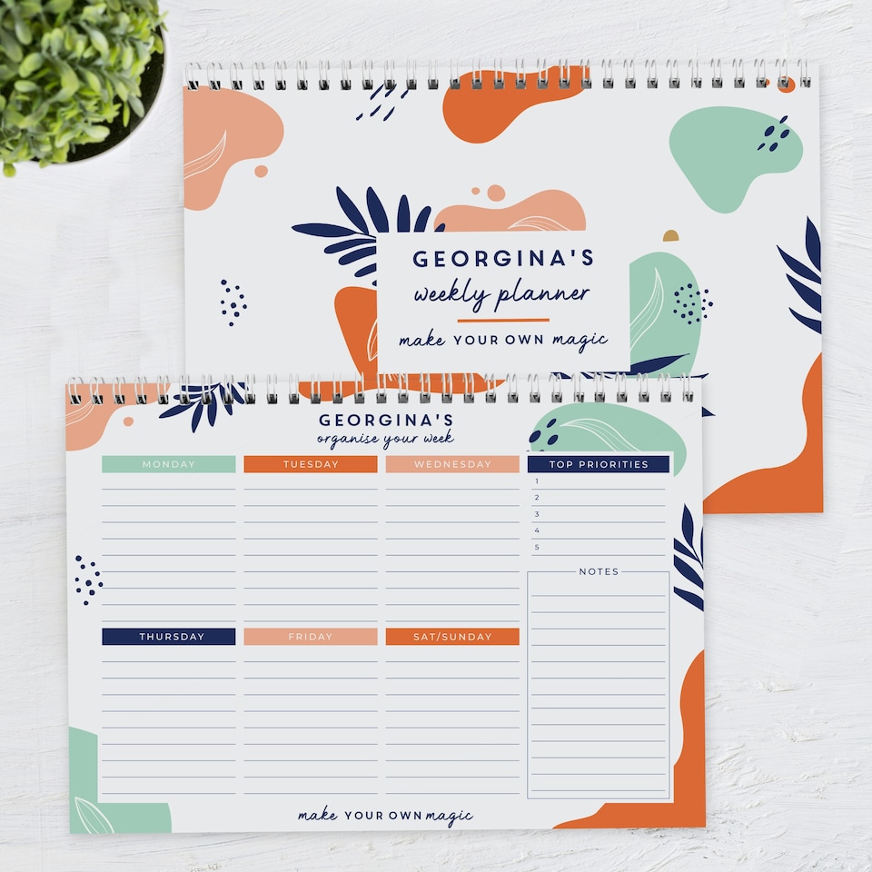 image 1 of Personalised Tropical A4 Desk Planner