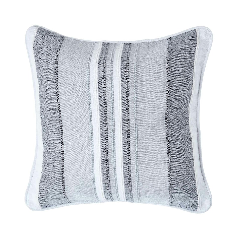 image 1 of Homescapes Cotton Striped Monochrome Cushion Cover Morocco - 45 x 45 cm | Grey | Monochrome | 45 x 45 cm