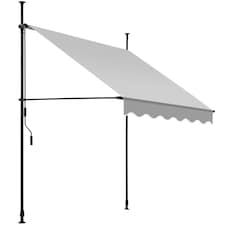 Awning with hand crank - pressure fitted , height adjustable | Grey | light grey | 150 x 180 cm | 1