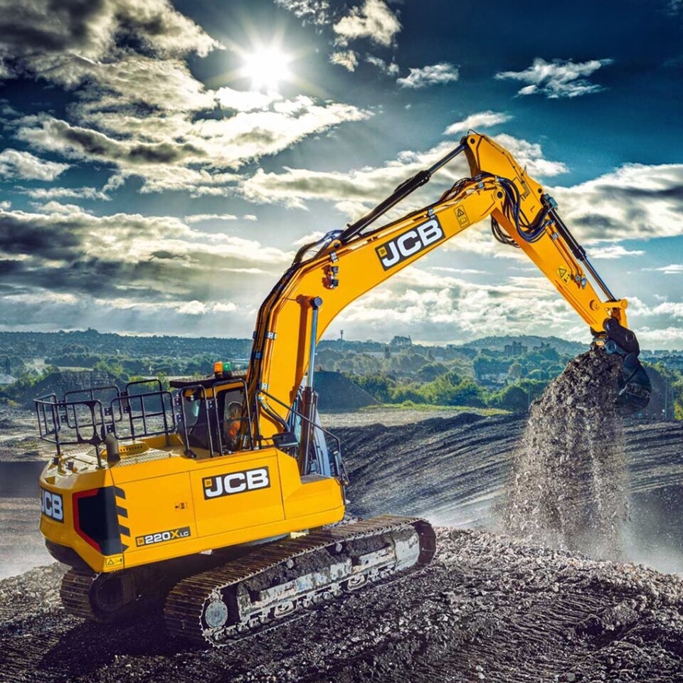 image 1 of JCB 42 inch Roller Cabinet and Top Tool Chest Stack with Excavator Wrap JCBEXCSTACK