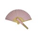 image 1 of Light Pink Paper Foldable Hand Held Bamboo Wooden Fan by Parev