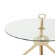 image 2 of Interiors by Premier Clear Glass Gold Frame Side Table, Stylish Design End Table with Tripod Metal Legs, Rose Gold Corner Table Gold