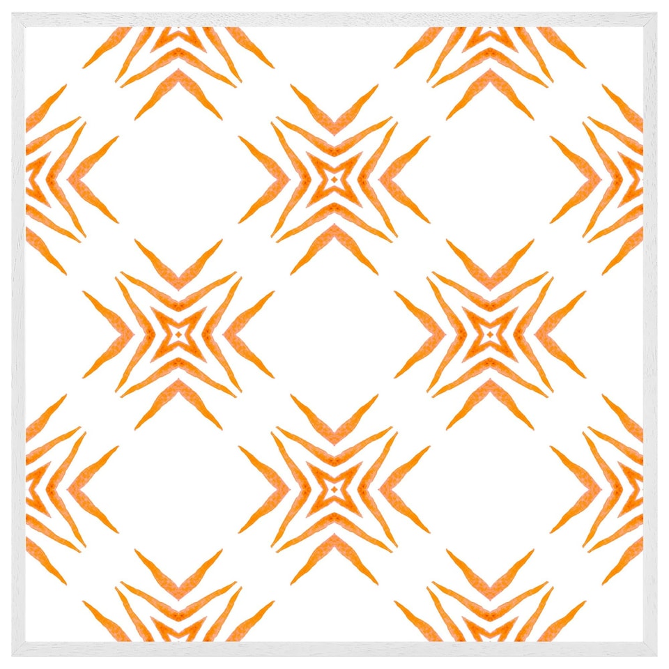 image 1 of Orange ravishing boho chic (Picture Frame) White | XS