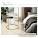 image 3 of Side Table Ellsa - marble top, steel frame, elegant design White | Gold