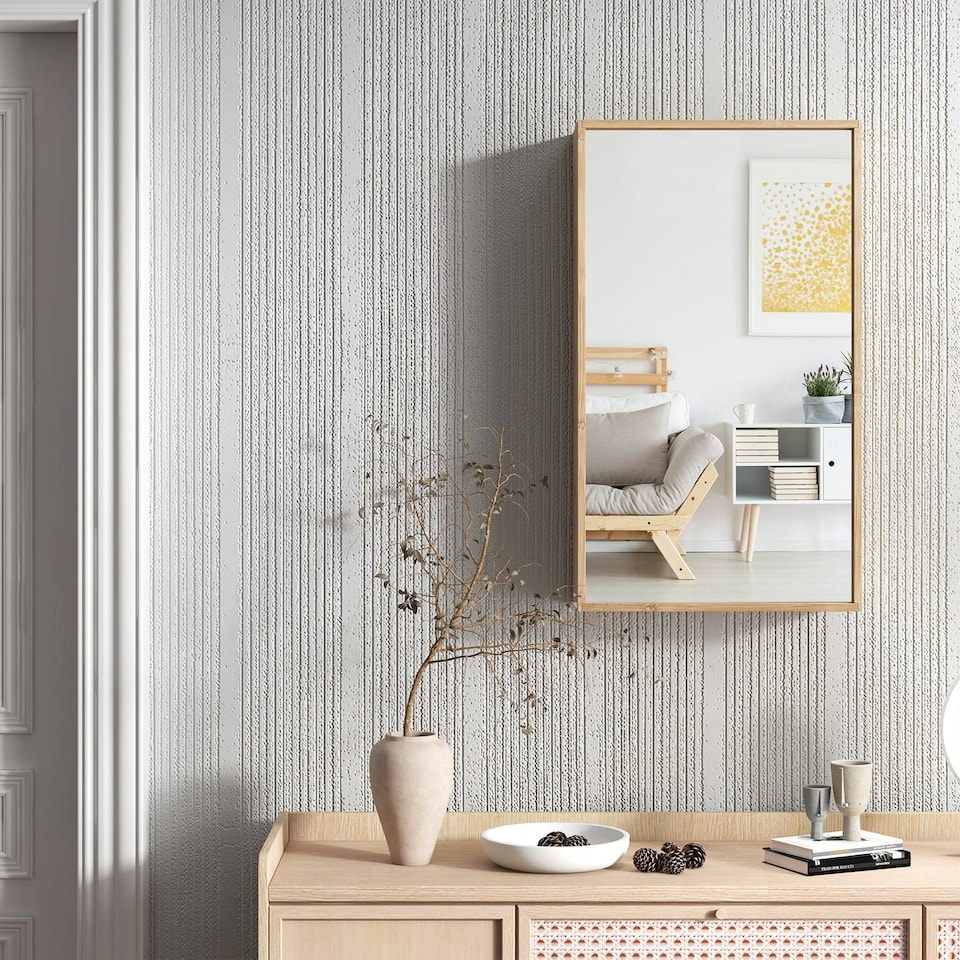 image 1 of COSTWAY Bathroom Medicine Cabinet Single Bamboo Storage Brown