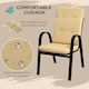 image 4 of Outsunny Garden Dining Set, Glass Table w/ Umbrella Hole Grey