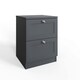 image 6 of FWStyle Artus Shaker 2 Drawer Bedside Table Nightstand Matt Grey