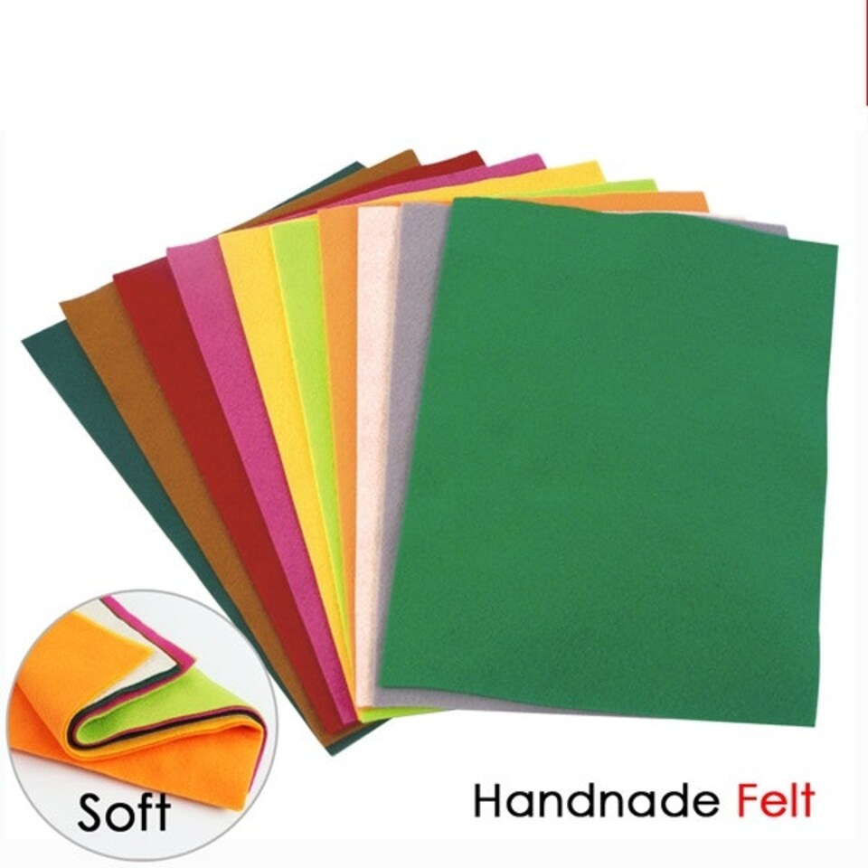 image 1 of Pack of 10 Assorted Colour A4 Handmade Felt Paper