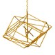 image 3 of Interiors by Premier Brass Finish Six Bulb Pendant Light, Overlapping Cube Metal Frame, Contemporary Luxe Lighting Fixture