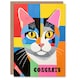 image 1 of Colourful Abstract Cat Lover Congratulations Him Her Card