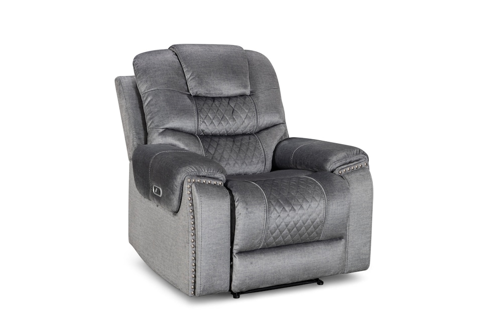 image 1 of Chenille Fabric Grey Electric Recliner Chair RAVENNA