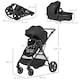 image 7 of HOMCOM 2 in 1 Pushchair Stroller w/ Reversible Seat Single Hand Foldable Black