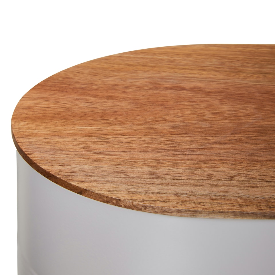 image 1 of Alton Cream Bread Bin With Acacia Wood Lid Cream