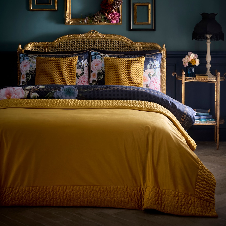 image 1 of Laurence Llewelyn-Bowen Siena Bedspread Ochre