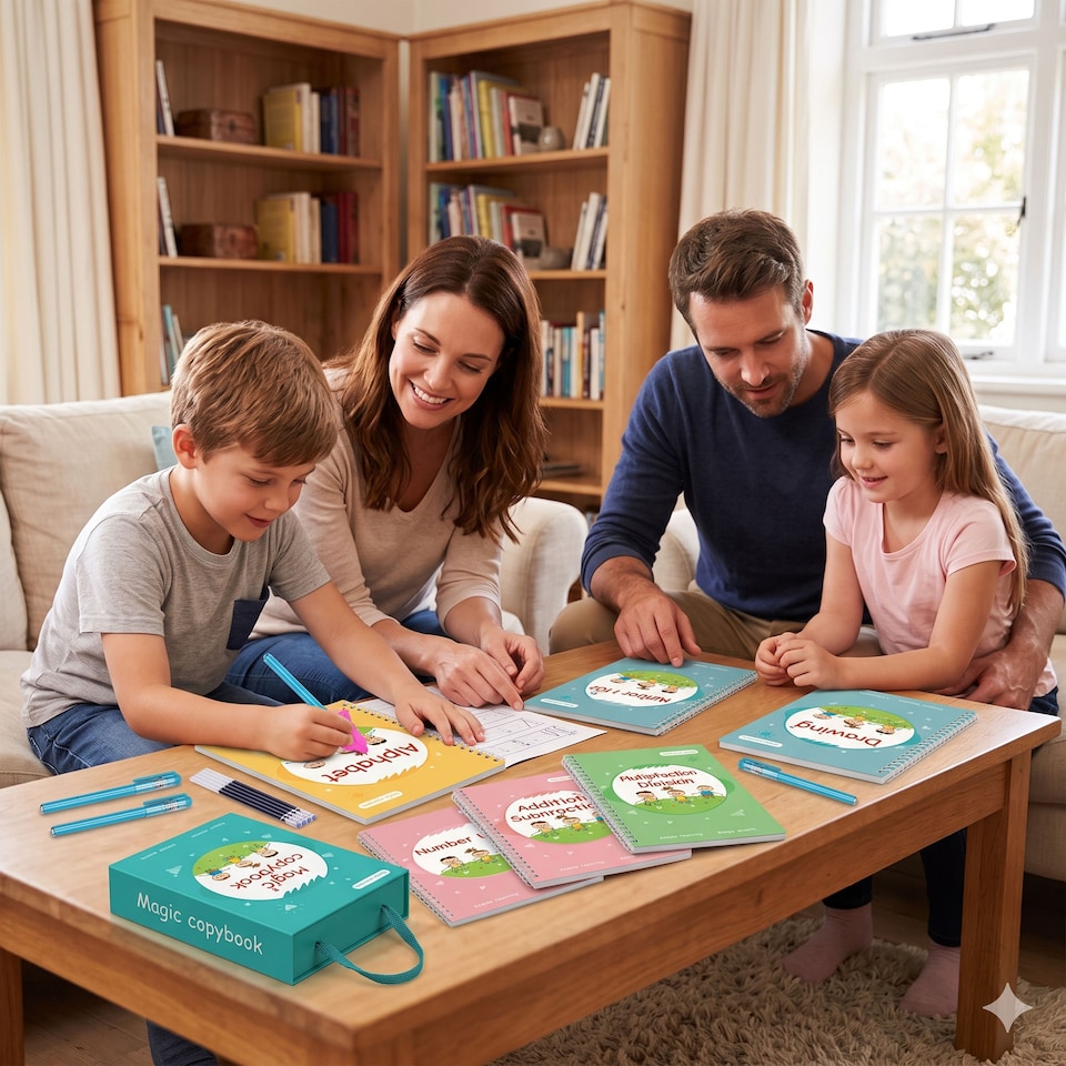 image 1 of Magic Copybook 5 Book Set with Pens & Refills for Kids