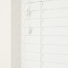 Faux Wooden Venetian Blind, Tape 75cm x 200cm | White