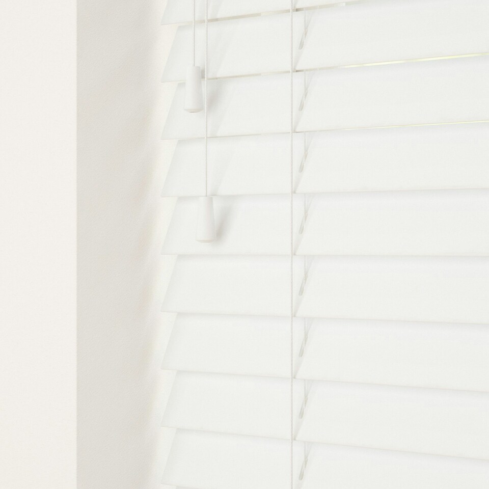 image 1 of Faux Wooden Venetian Blind, Tape 75cm x 200cm | White