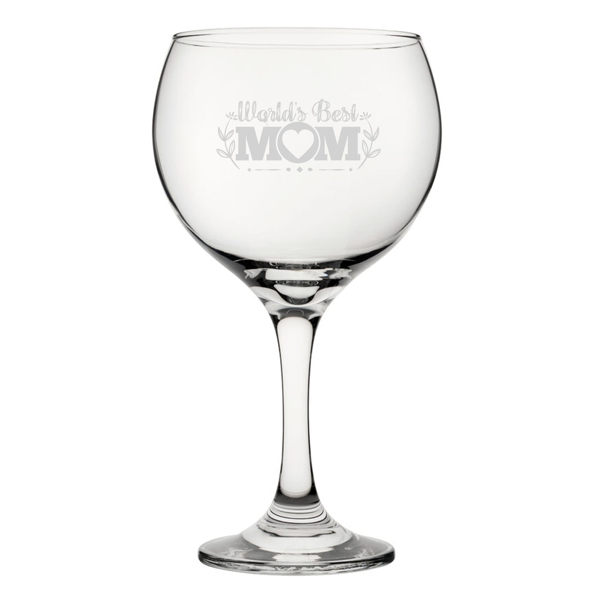 Personalised World's Best Mum Engraved Gin Balloon Cocktail Glass