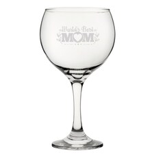 Personalised World's Best Mum Engraved Gin Balloon Cocktail Glass
