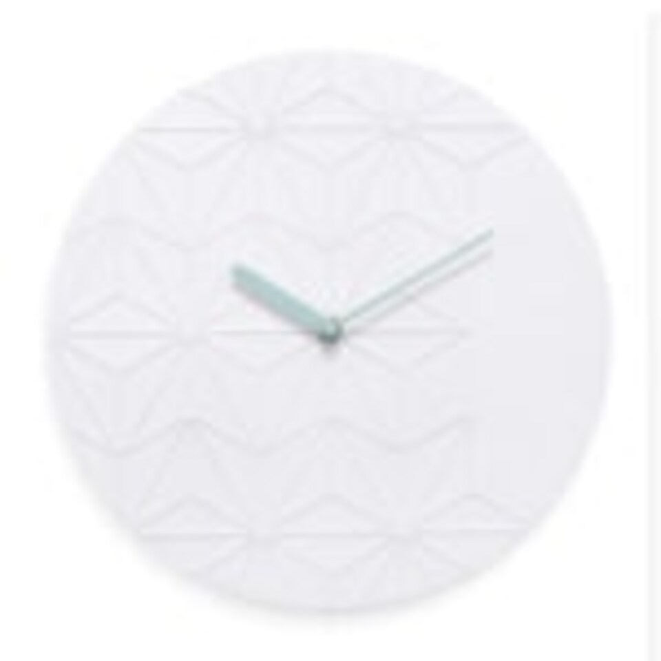 image 1 of Acctim Chloe Wall Clock Quartz Geometric Resin Face Open Dial White 30cm Grey