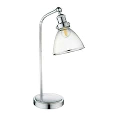 Brunswick Polished Nickel & Glass Desk Table Lamp Silver