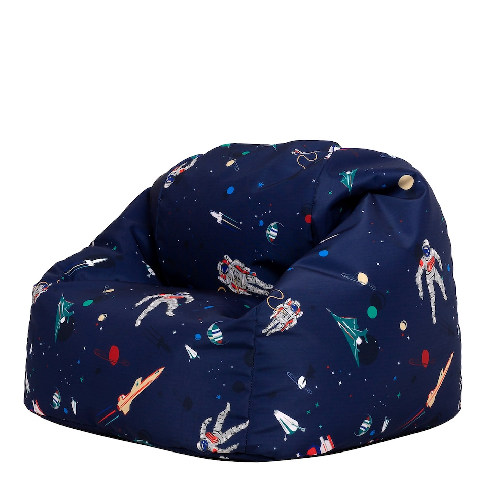 image 1 of Kids Lost In Space Bean Bag Chair Navy Blue Childrens Bean Bags | Blue | Navy Blue | 1