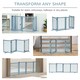 image 2 of PawHut Freestanding Pet Gate w/ 2 Support Feet for Doorways Stairs Blue Grey
