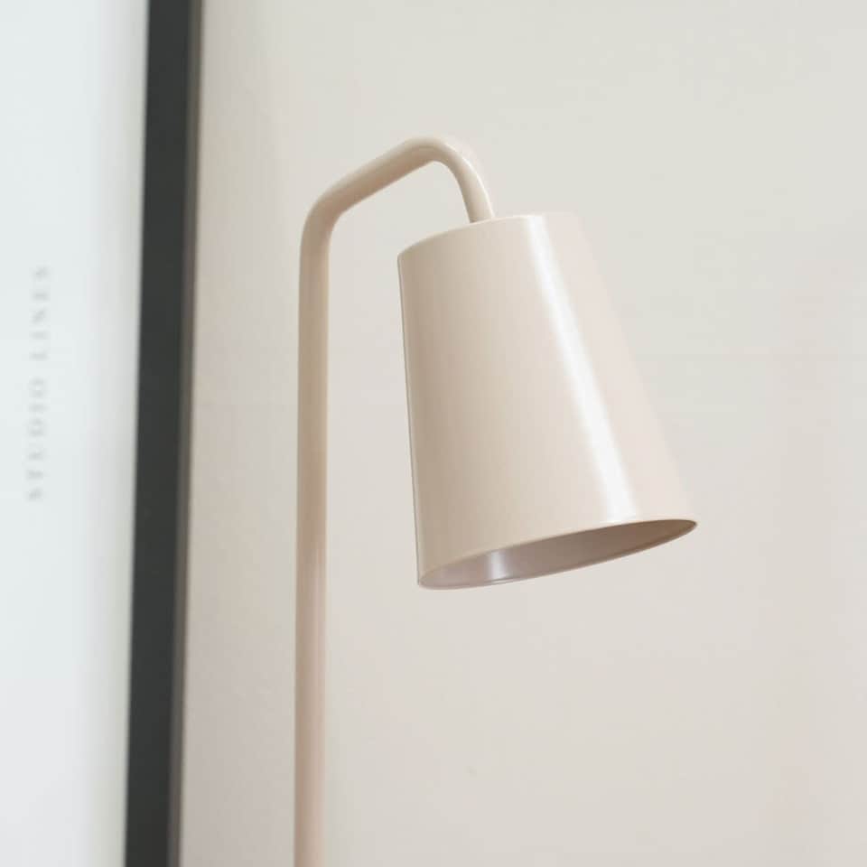 image 1 of ValueLights Bibi Stone Arched Stem Metal Classic Table Lamp | Grey