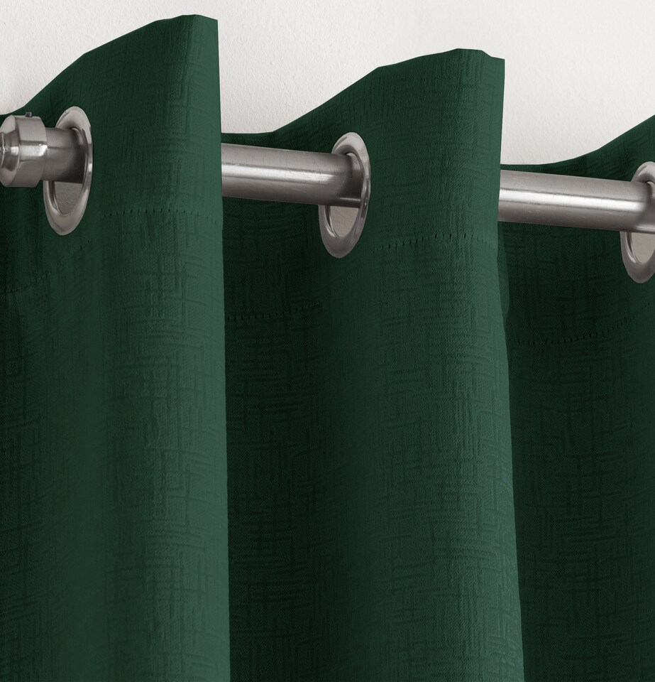 image 1 of Enhanced Living Vogue Green 90 x 90 inch (229x229cm) Eyelet Thermal Noise reducing Dim Out Curtains (PAIR)