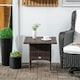 image 8 of Outsunny PE Rattan Outdoor Coffee Table, Easy Match Rattan Side Table, Brown