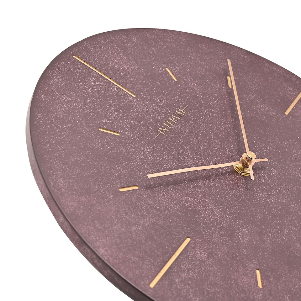 image 1 of Interval Resin Wall Clock 30cm - Amethyst & Gold Purple | Amethyst & Gold