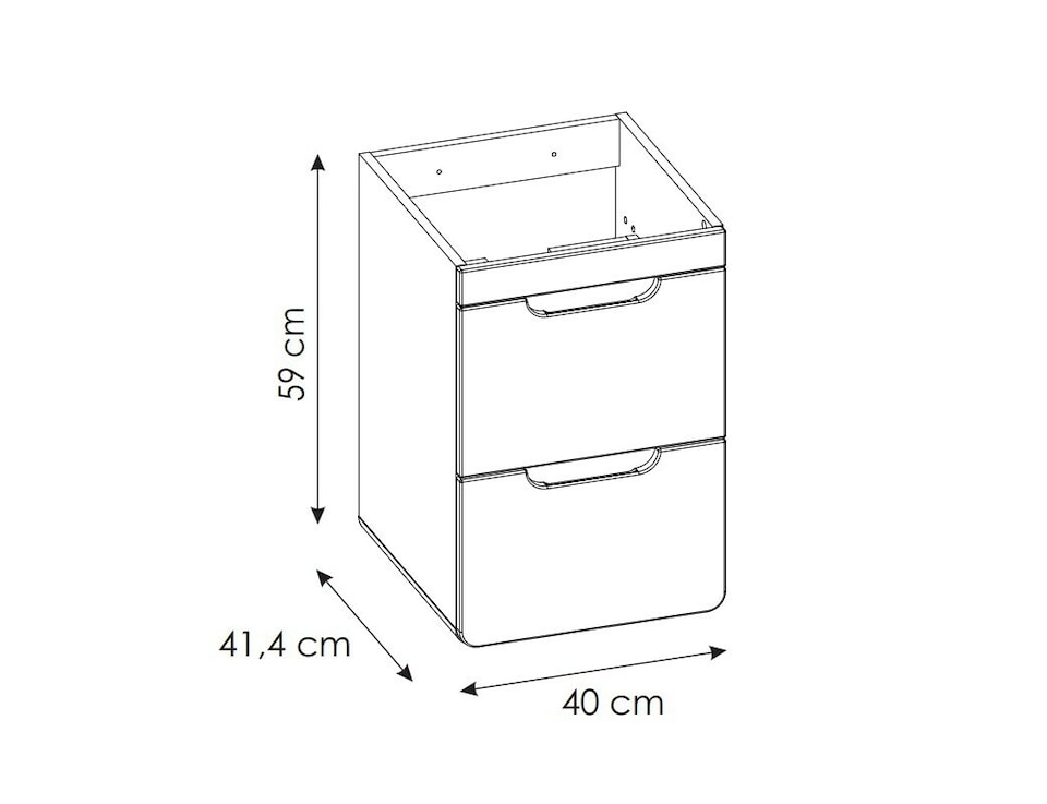 image 1 of Small Bathroom Vanity with Sink Wall Hung Unit 400mm Cloakroom Cabinet with Drawers White Gloss Oak Aruba