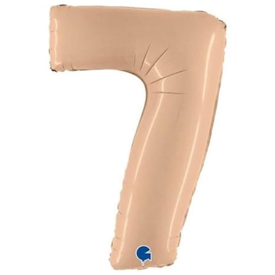 Satin Nude Number 7 Helium Foil Giant Balloon 102cm / 40 in