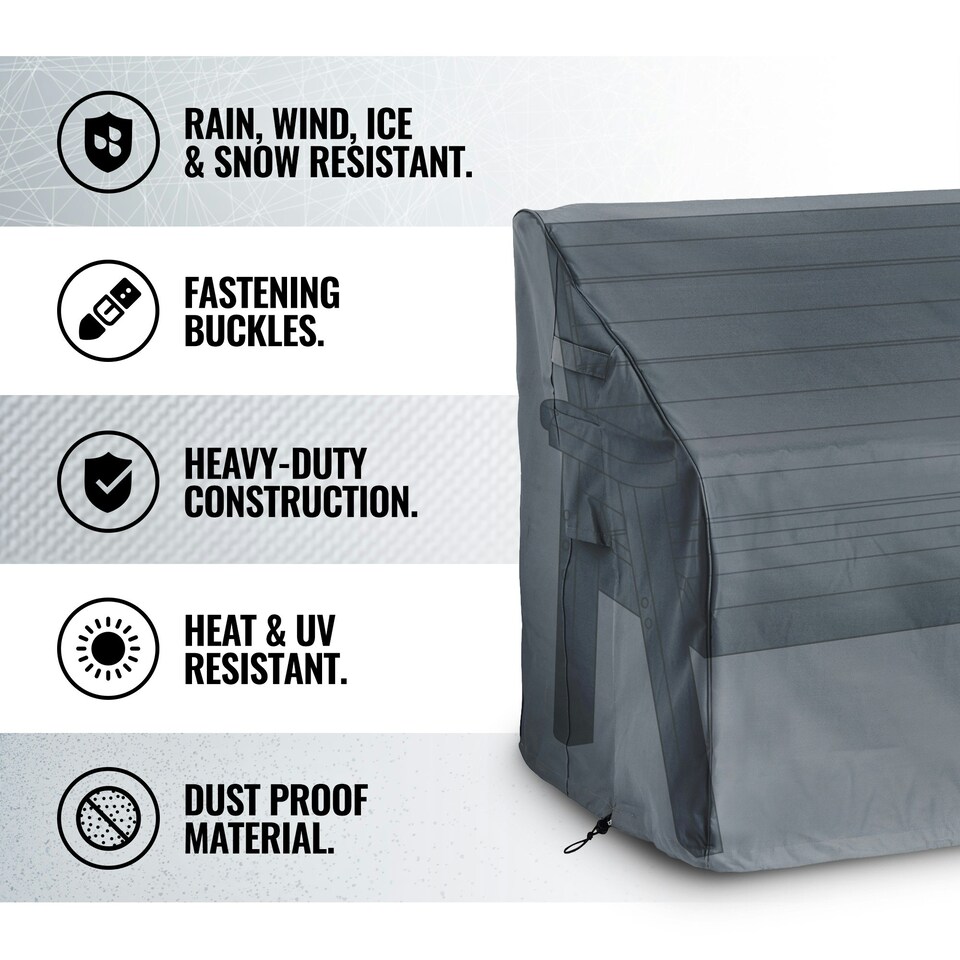 image 1 of VonHaus Waterproof 3 Seater Bench Cover H88 x W160 x D70cm Grey | H88/60 x W160 x D70 cm