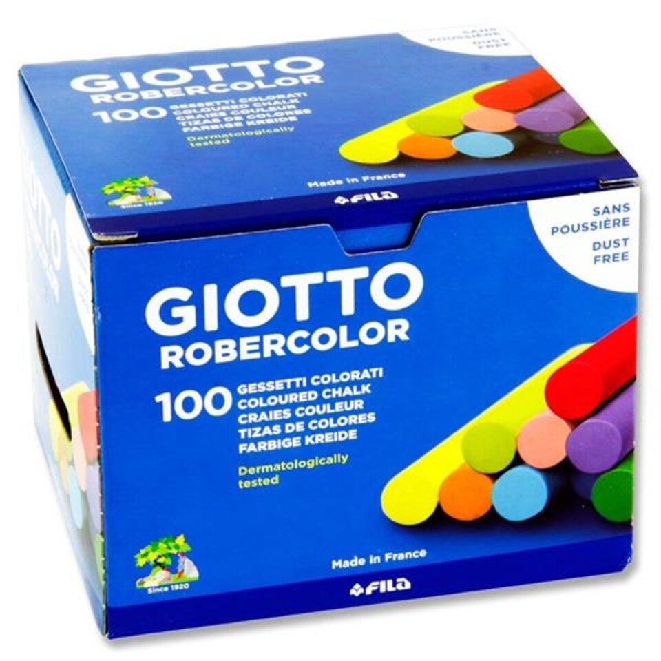 image 1 of Box of 100 Dust Free Coloured Chalk by Giotto