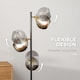 image 4 of HOMCOM 3Light Floor Lamp for Living Room with Glass Global Lampshade, Modern Standing Lamp for Bedroom, Bulb not Included, Grey
