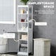 image 4 of kleankin Bathroom Tall Storage Cabinet Organizer Tower w/ Door Shelves White