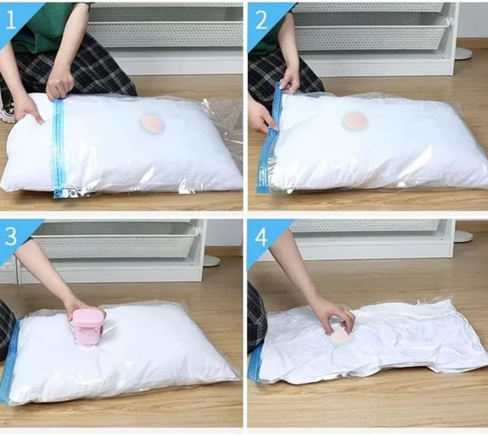 image 1 of Alivio 8 Piece Storage Space Saving, Water Proof Double Zip Seal Vacuum Bag