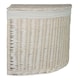 image 1 of Small Corner White Wash Laundry Basket with a White Lining | White | White