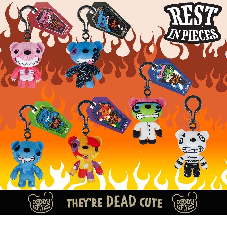 image 1 of vfm-estore Deddy Bears Mystery Bag Soft Toy 15cm x 8cm - Halloween Plush with Bag Clip