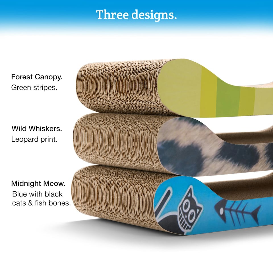 image 1 of Milo & Misty Cat Scratching Boards with Catnip Pack of 3