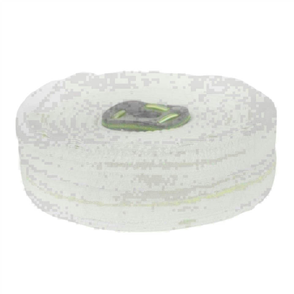image 1 of White Close Stitched Metal Polishing Buffing Mop 6" x 1.5" 3 section 2nd Stage